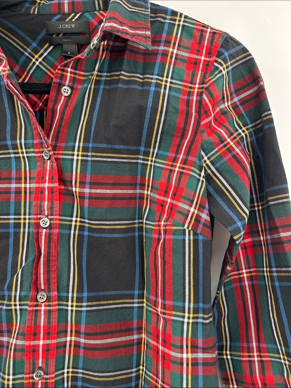J. Crew Perfect Shirt in Stewart Plaid Size 0 - Picture 4 of 6